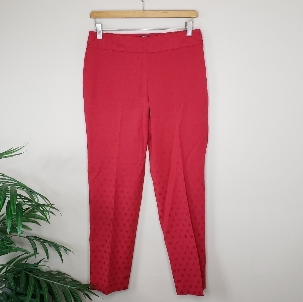 Talbots | Red Heritage Medallion Print Pants Size 4